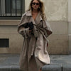 Gabardina larga con cordones para mujer