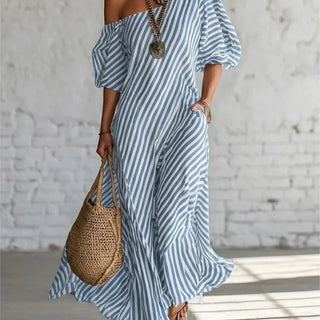 Vestidos Maxi Elegantes de Verano con Estampado a Rayas