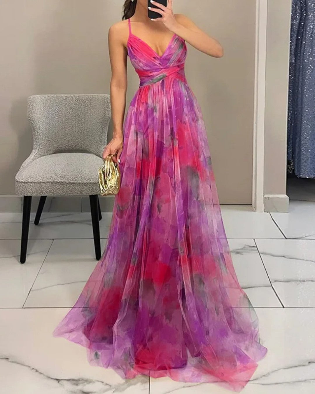 DELACROIX | Vestido Maxi Floral Elegante — Edición Limitada
