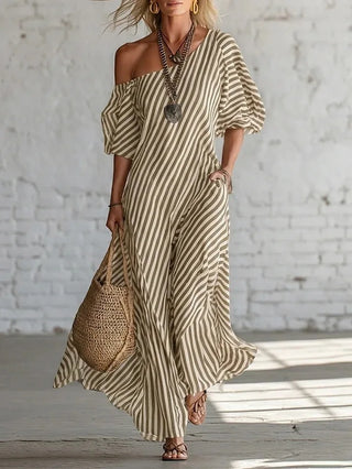 Vestidos Maxi Elegantes de Verano con Estampado a Rayas