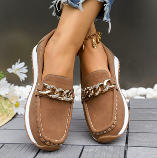 ELLE | Mocasines Ortopédicos con Hebilla de Diamantes