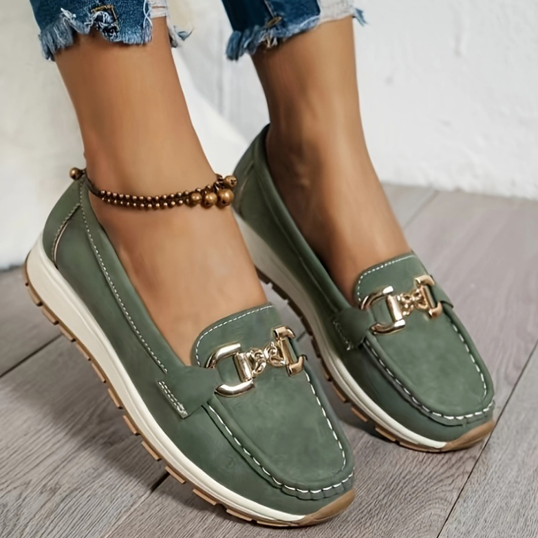 ELOISE | Mocasines Verdes con Hebilla
