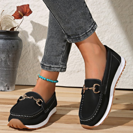 ELODIE | Mocasines Planos con Hebilla