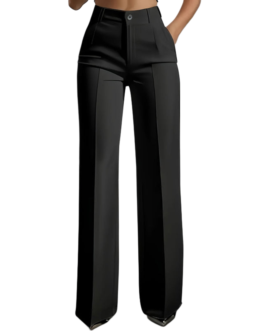 Pantalones de traje de mujer con cintura alta