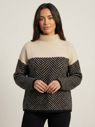 Nora - Jersey Elegante de Cuello Alto