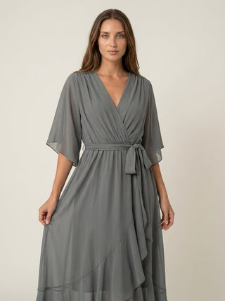 Mónica - Vestido de Chiffon con Escote en V