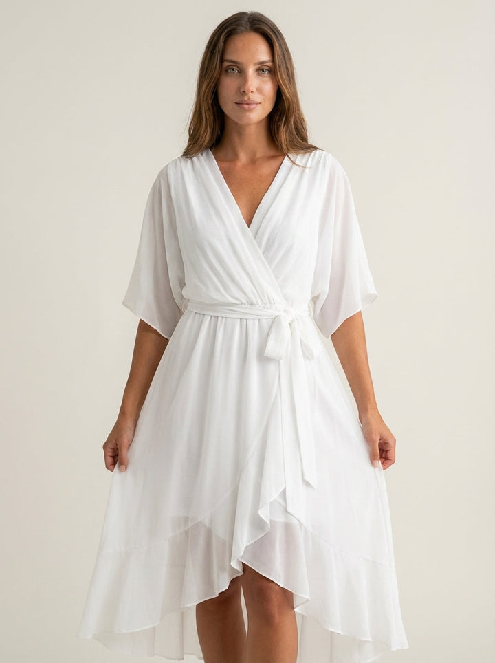 Mónica - Vestido de Chiffon con Escote en V