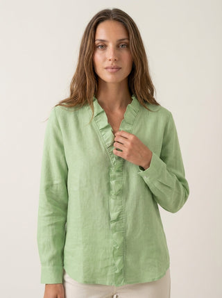 Indie - Blusa con Volantes y Cuello en V