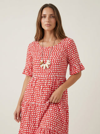 Zara - Vestido Midi de Manga Corta