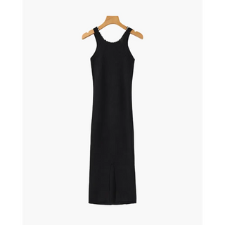 Vestido Maxi con Perlas | Noir