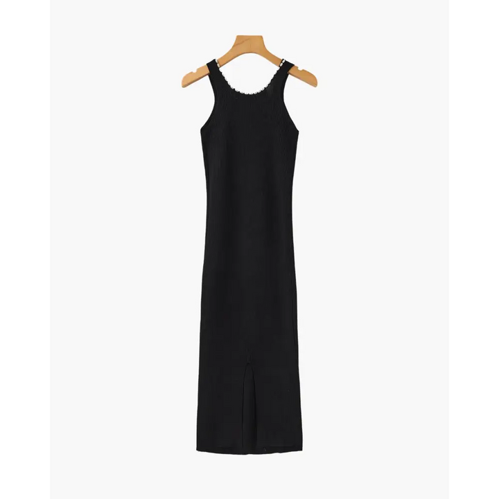 Vestido Maxi con Perlas | Noir
