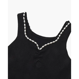 Vestido Maxi con Perlas | Noir