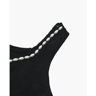 Vestido Maxi con Perlas | Noir