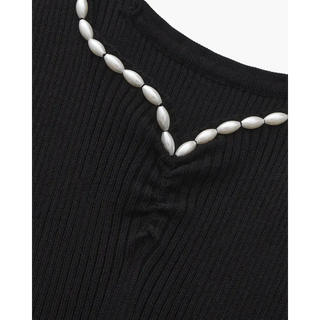 Vestido Maxi con Perlas | Noir