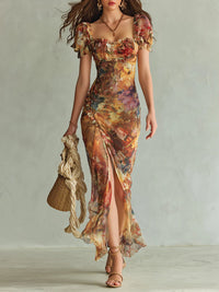 Vestido largo de gasa