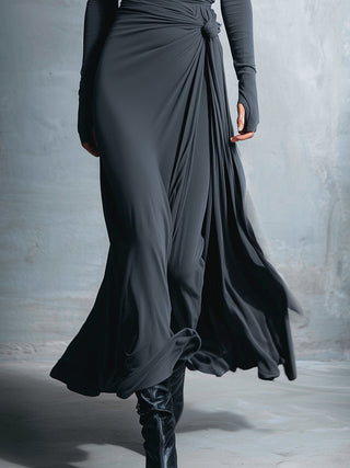 Vittoria - Vestido largo con nudo lateral