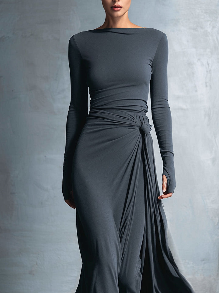 Vittoria - Vestido largo con nudo lateral