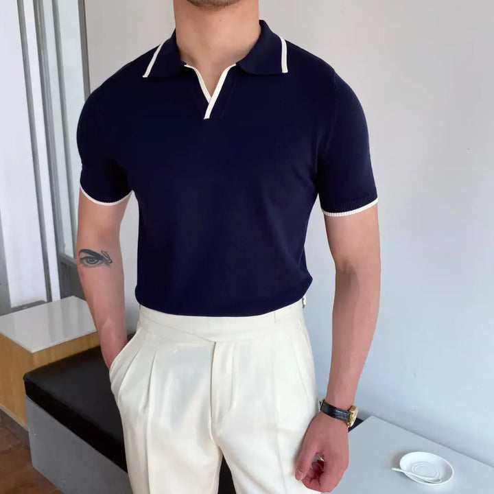 Contrast Trim Knit Polo