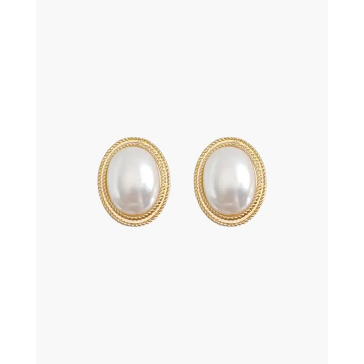 Pendientes de Perla Ovalada | Aurelia
