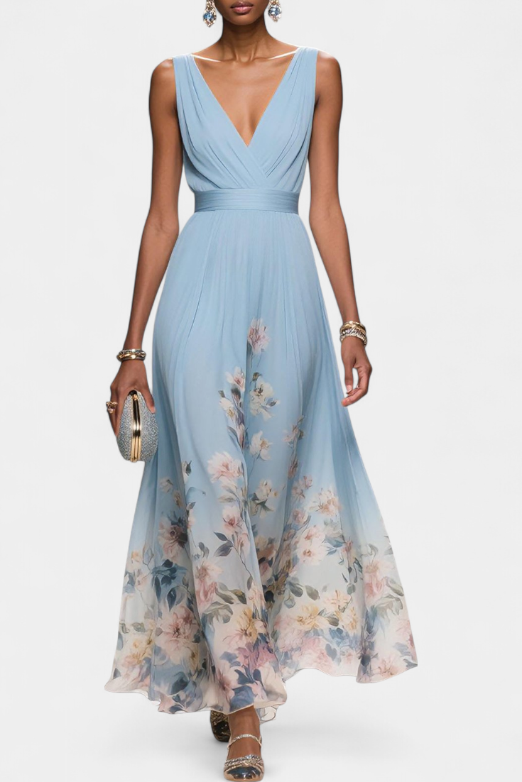 Vestido largo floral | Sauline