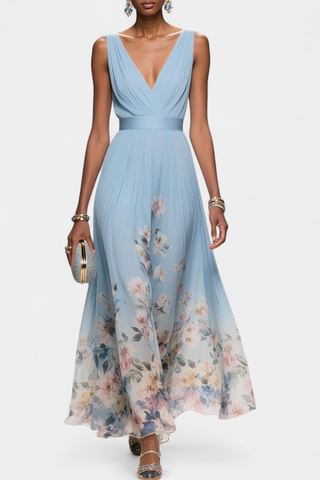 Vestido largo floral | Sauline