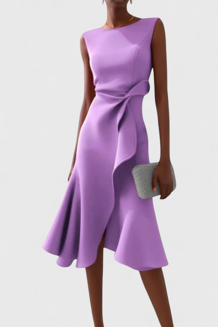Vestido midi drapeado | Claudia