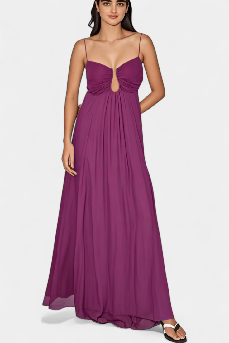 Vestido largo drapeado | Elettra