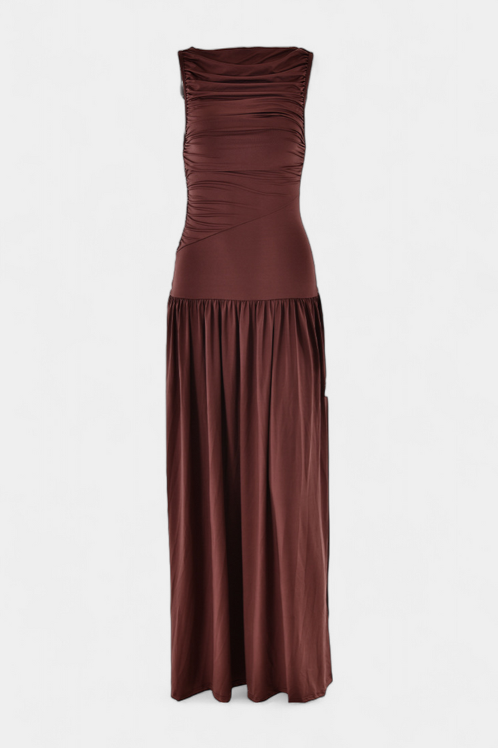 Vestido largo drapeado | Maddy