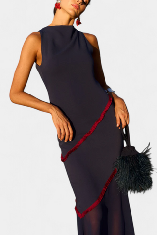 Vestido midi de gasa | Orfila