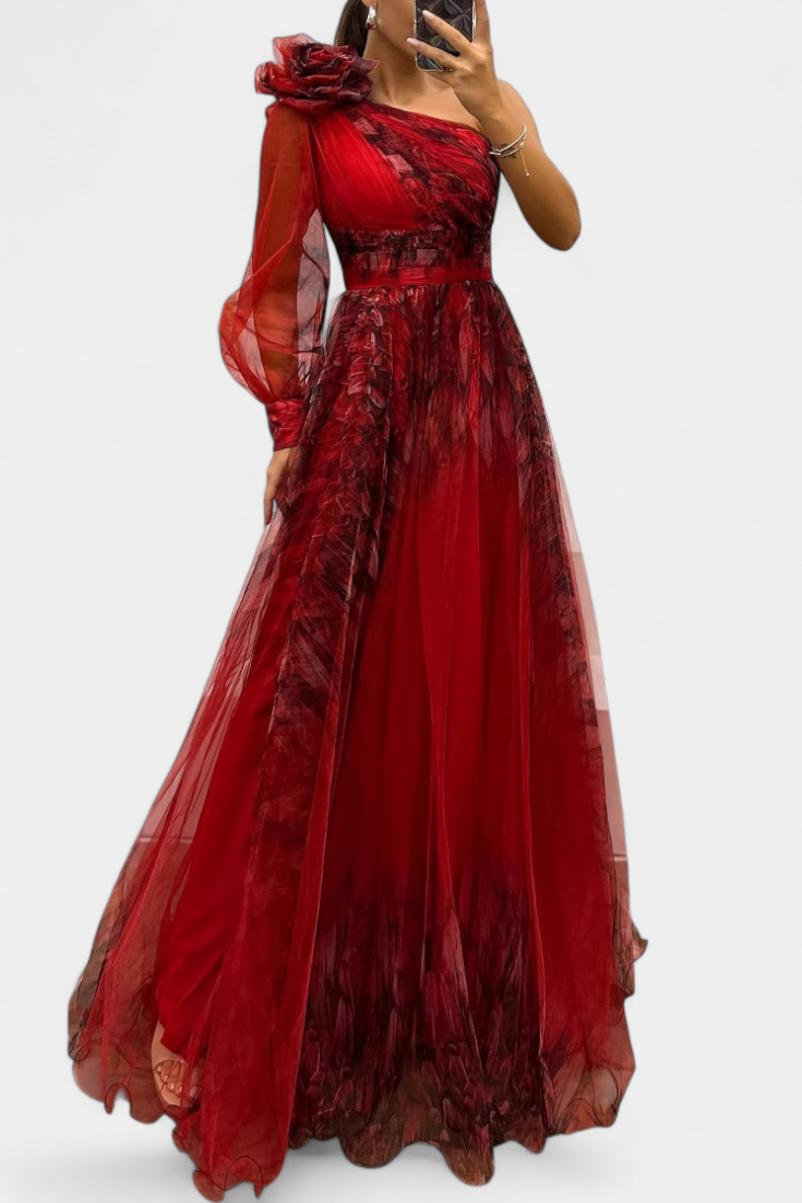 Vestido largo de gasa | Becca