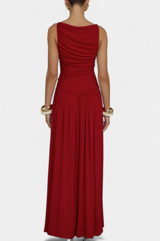 Vestido largo drapeado | Maddy