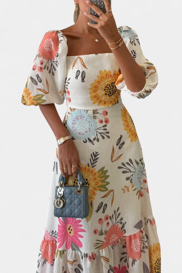 Vestido midi floral | Kacey