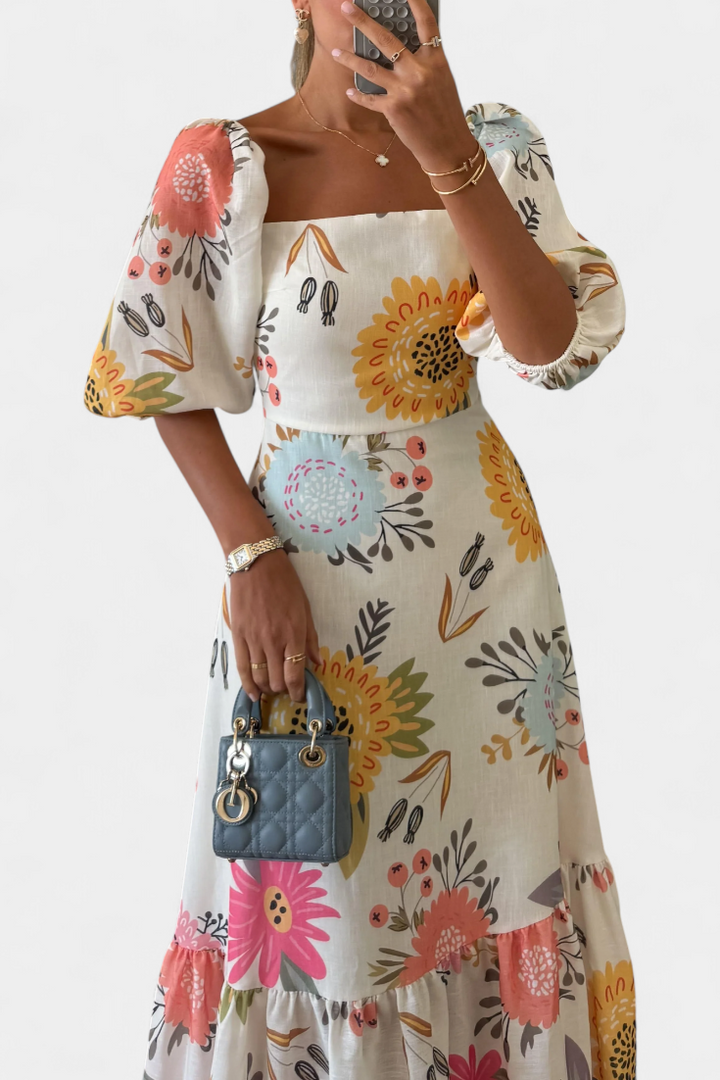Vestido midi floral | Kacey