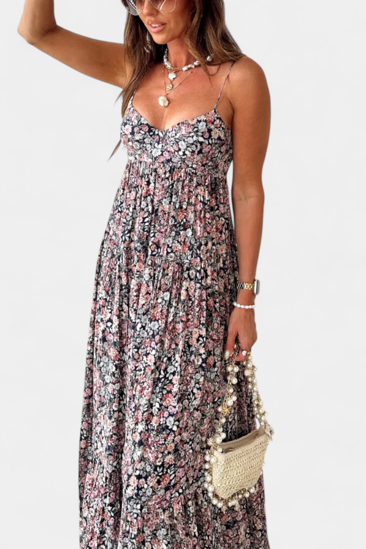 Vestido largo floral | Reyna