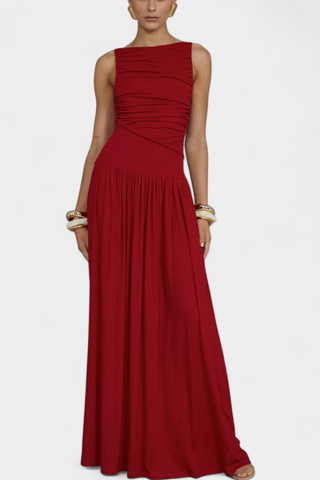 Vestido largo drapeado | Maddy