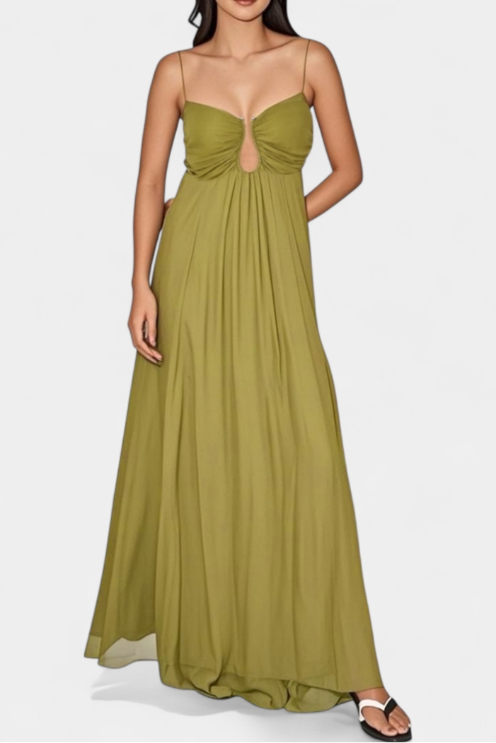 Vestido largo drapeado | Elettra