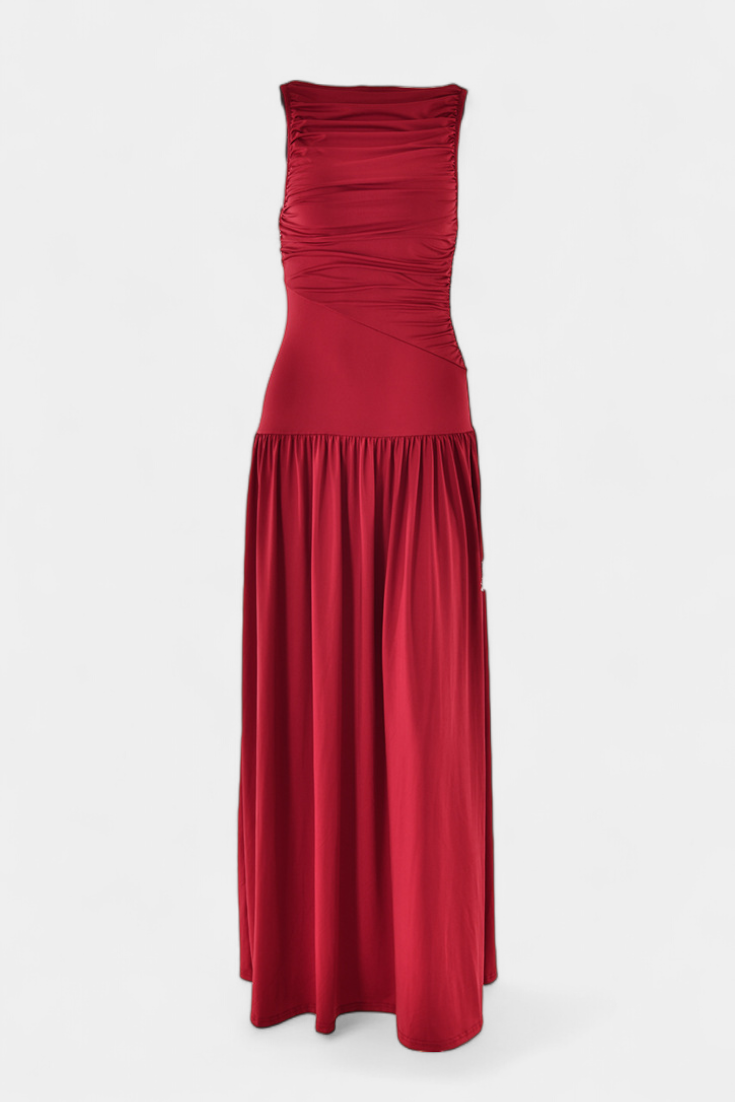 Vestido largo drapeado | Maddy