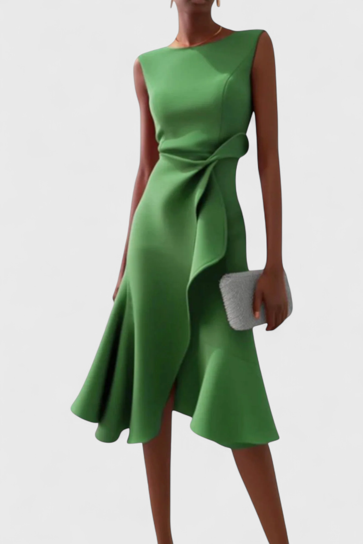 Vestido midi drapeado | Claudia