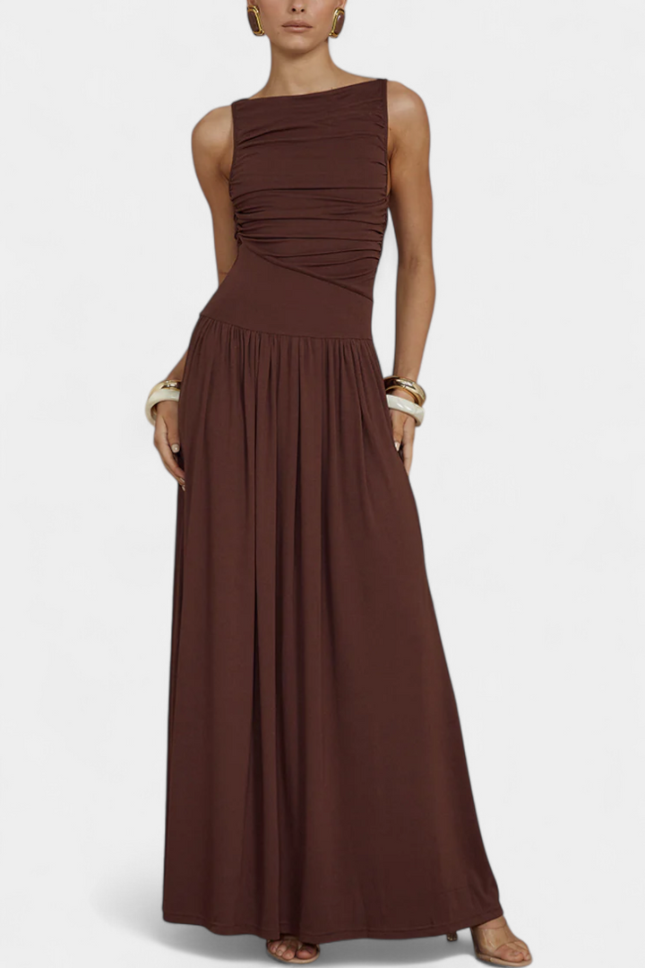 Vestido largo drapeado | Maddy