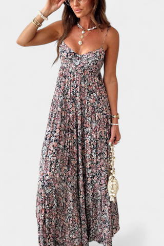 Vestido largo floral | Reyna