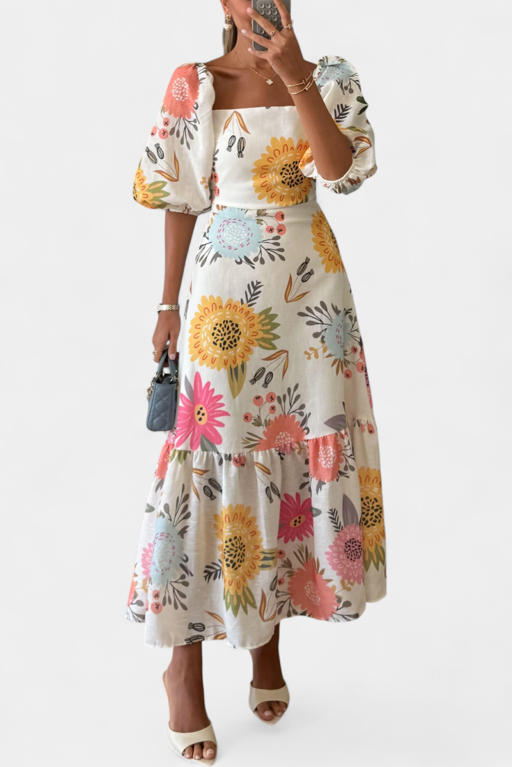 Vestido midi floral | Kacey
