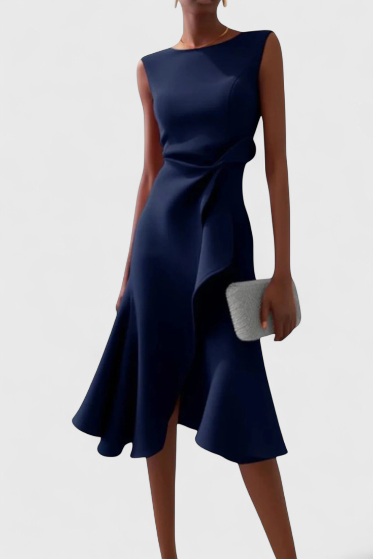 Vestido midi drapeado | Claudia