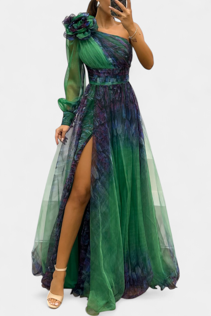Vestido largo de gasa | Becca