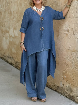 Conjunto Denim Tesy: estilo denim moderno y de tendencia