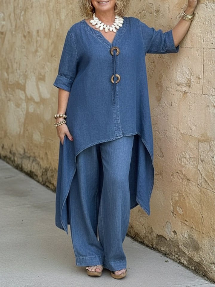 Conjunto Denim Tesy: estilo denim moderno y de tendencia