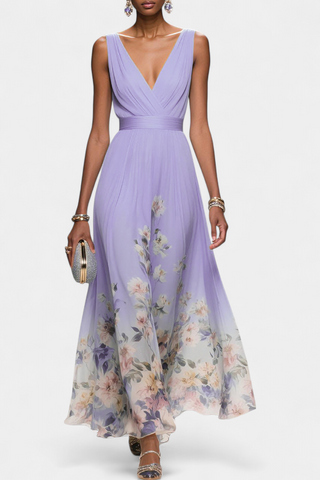 Vestido largo floral | Sauline