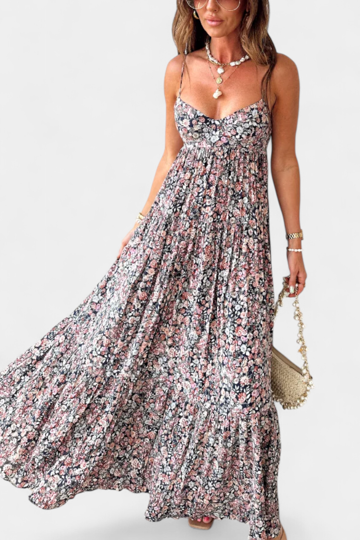 Vestido largo floral | Reyna