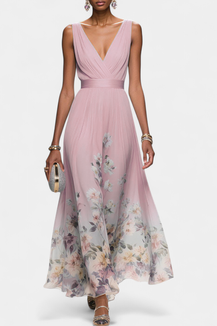 Vestido largo floral | Sauline