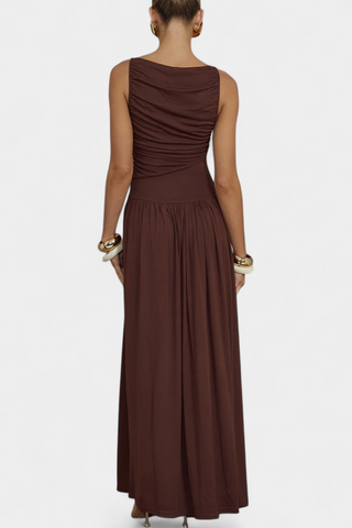 Vestido largo drapeado | Maddy