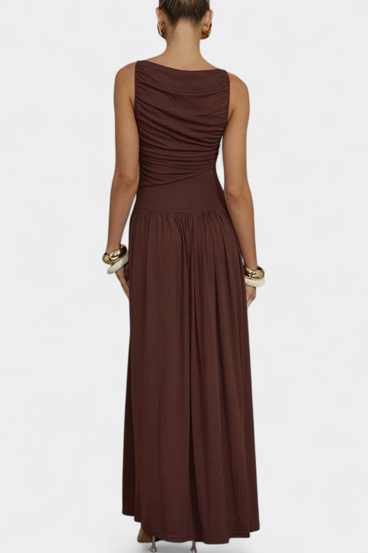Vestido largo drapeado | Maddy